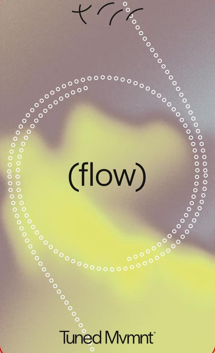 FLOW category card from the TUNED Postpartum Ritual Deck, shown from the front.